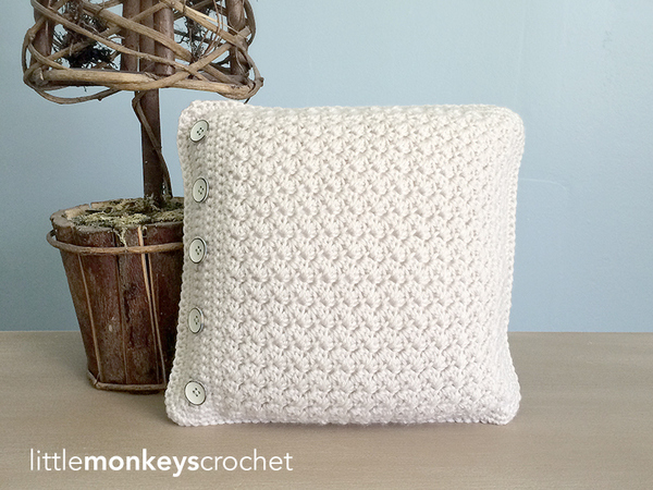 Crochet Buttoned Throw Pillow