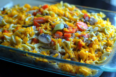 Homemade Chicken Noodle Casserole with Vegetables