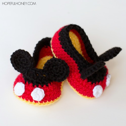 Mickey Mouse Inspired Baby Booties 