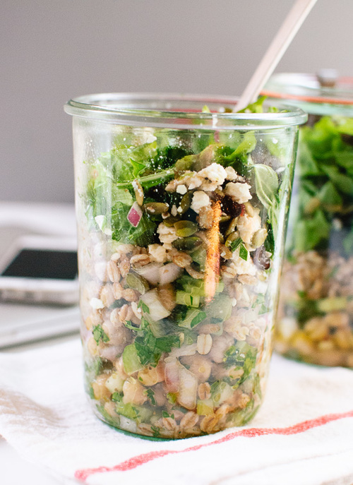 Chickpea and Farro Mason Jar Salad