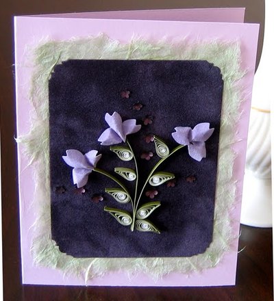 Pretty Lavender Flower Punch Card