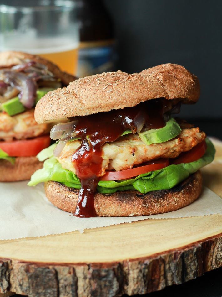 BBQ Chicken Burgers | FaveHealthyRecipes.com