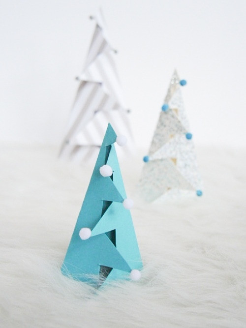 Folded Paper Christmas Trees