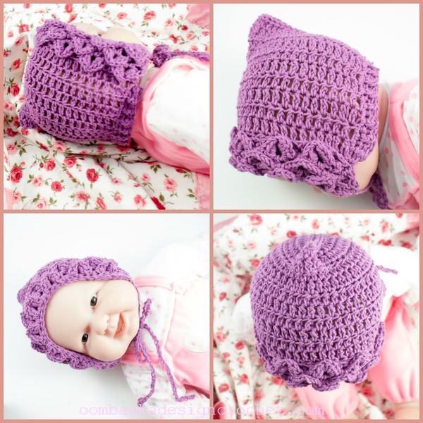 Crocodile Stitch Baby Bonnet