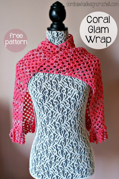 New Year's Eve Coral Crochet Wrap