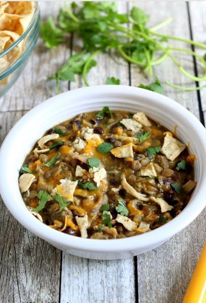 Slow Cooker Mexican Chicken and Lentils