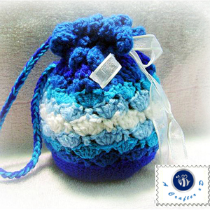 Shades of Blue Crochet Gift Bag