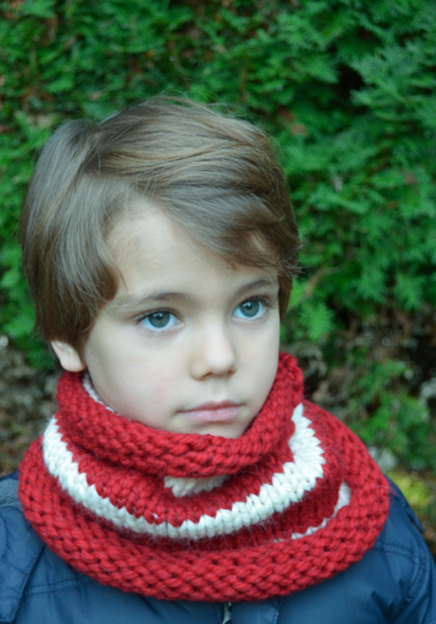 Candy Cane Knit Cowl
