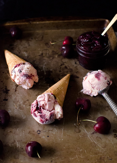 Black Cherry Buttermilk Homemade Ice Cream