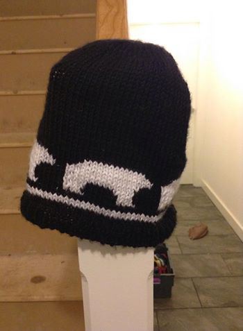 Polar Bear Pattern Knit Hat | AllFreeKnitting.com