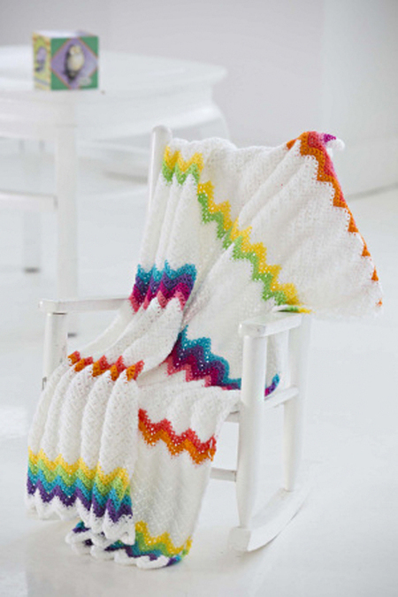 Rainbow Ripple Crochet Baby Blanket