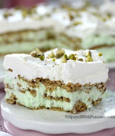 No Bake Pistachio Icebox Cake