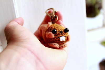 Crochet Amigurumi Squirrel Keychain