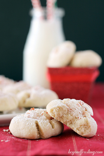 Peppermint Cream Thumbprint Cookies