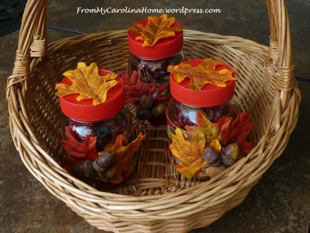 Fall Themed Mason Jar Centerpieces