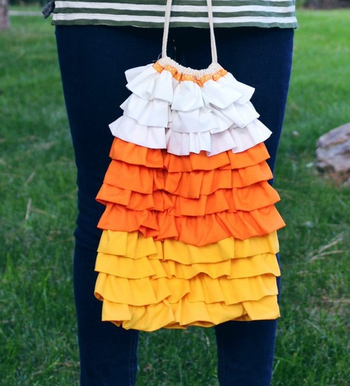 Ruffle Candy Corn Bag