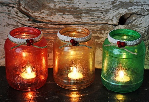 Christmas Glass Jar Luminaries