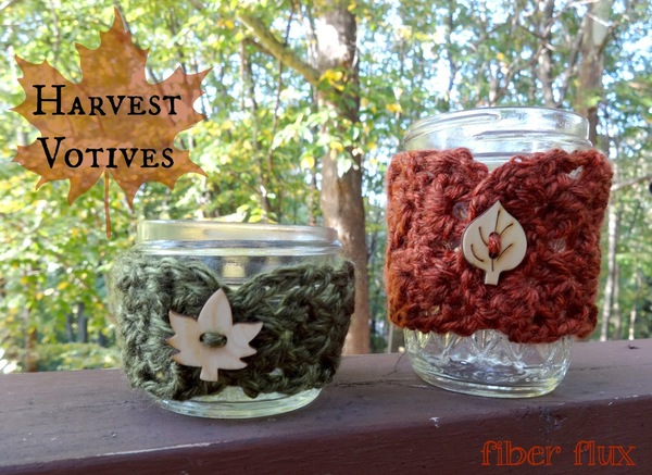 Harvest Colors Crochet Votive Holders