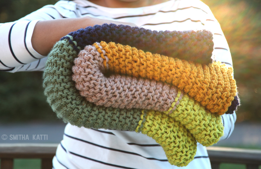 Cozy Colors Garter Stitch Blanket | AllFreeKnitting.com