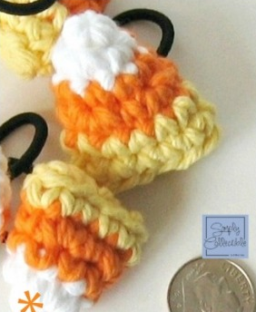 Crochet Candy Corn Amigurumi Hair Ties