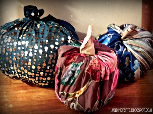 No Sew Fabric Pumpkins