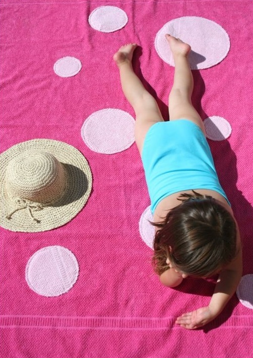 Polka Dot Appliqued Beach Towel