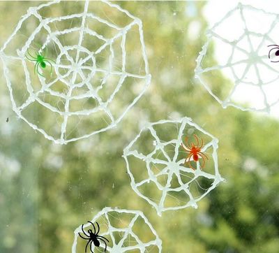 Hot Glue Spider Web Decor
