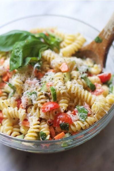 Basil Veggie Pasta Salad