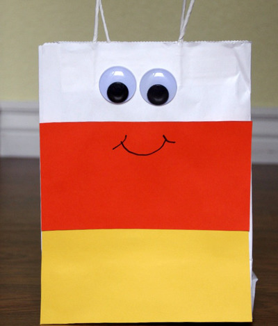 Candy Corn Halloween Treat Bag