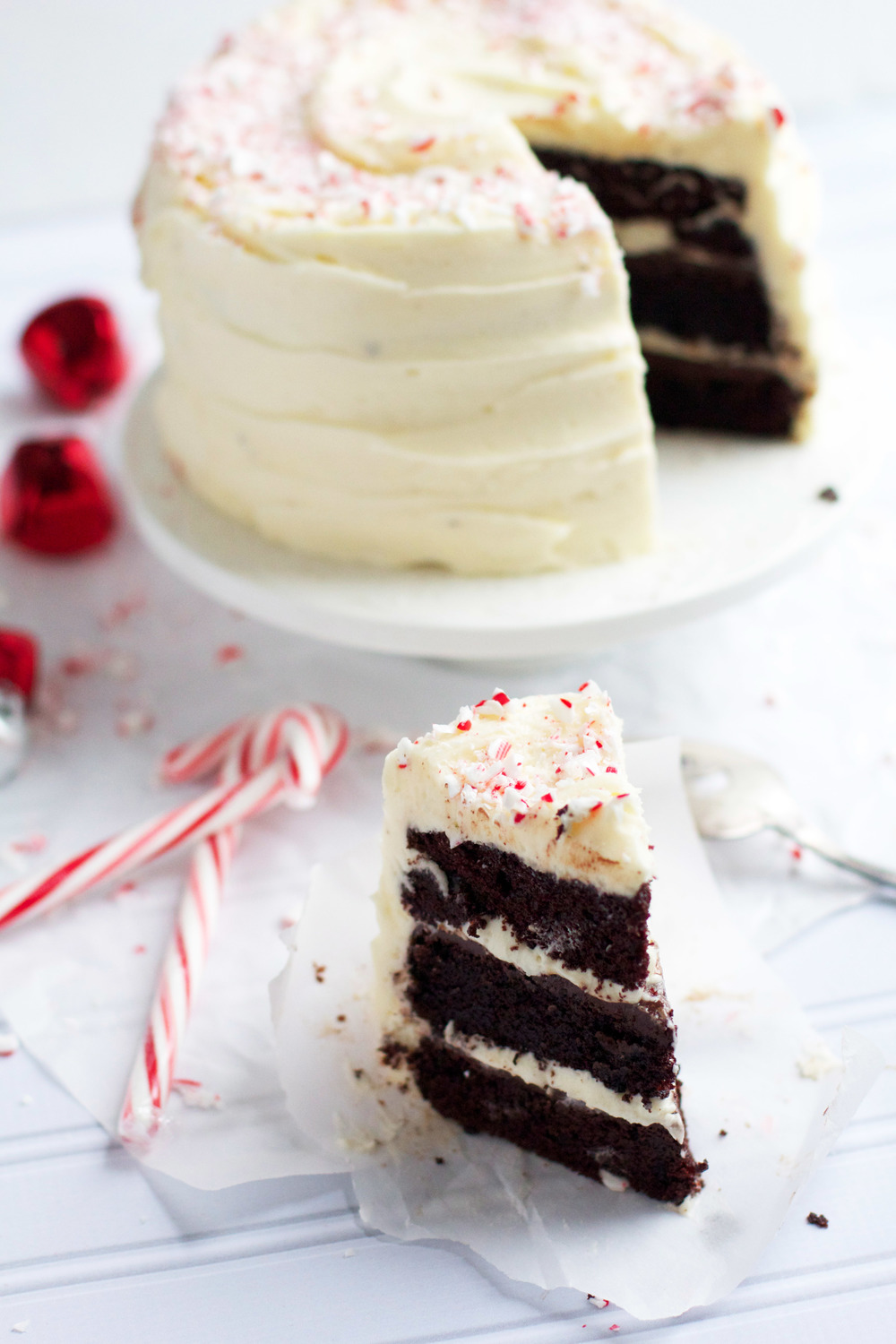 Dark Chocolate Peppermint Layered Cake | RecipeLion.com