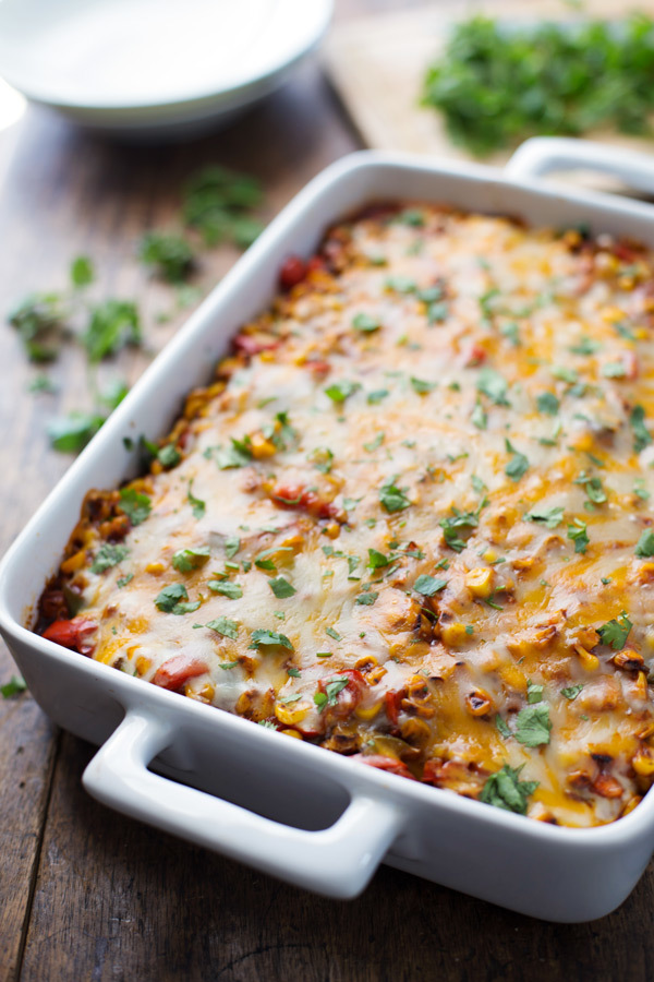 Healthy Mexican Casserole with Roasted Corn and Peppers ...