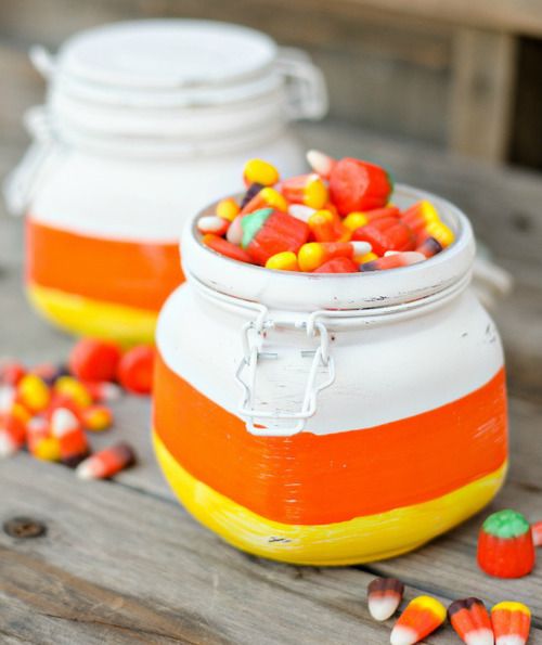 Simple DIY Candy Corn Jars