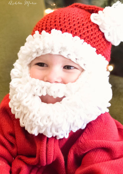 Double Loop Crochet Santa Beanies