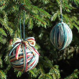 No-Crochet Yarn Ball Ornaments