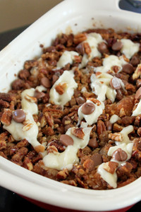 Butter Pecan Bread Pudding with Cream Cheese Glaze