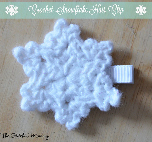 Crochet Snowflake Hair Clip