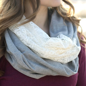 Easy Lace and Knit Infinity Scarf