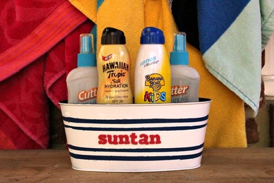 Upcycled Suntan Lotion and Bug Spray Container