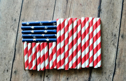 Simple Paper Straw American Flag