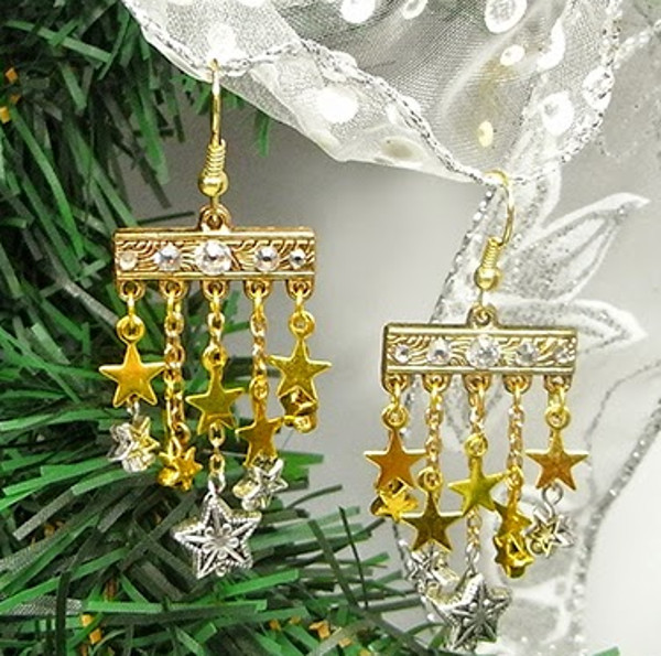 Dangling Gold Star DIY Earrings