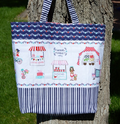 Reversible Vintage Market Tote