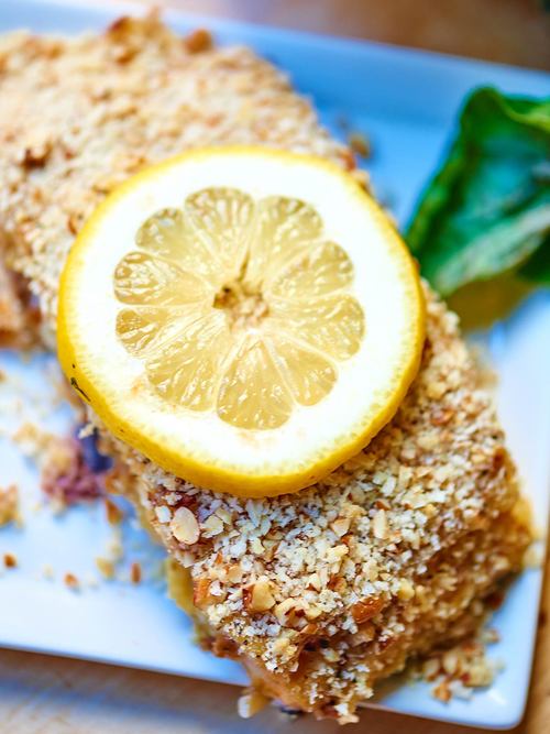 Honey Mustard Salmon with Pecan Crust