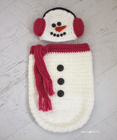 Crochet Snowman Hat and Cocoon