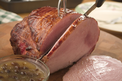 Apple Raisin Glazed Ham