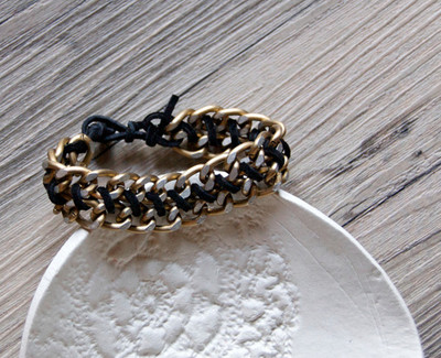 Sophisticated Leather Chain DIY Bracelet
