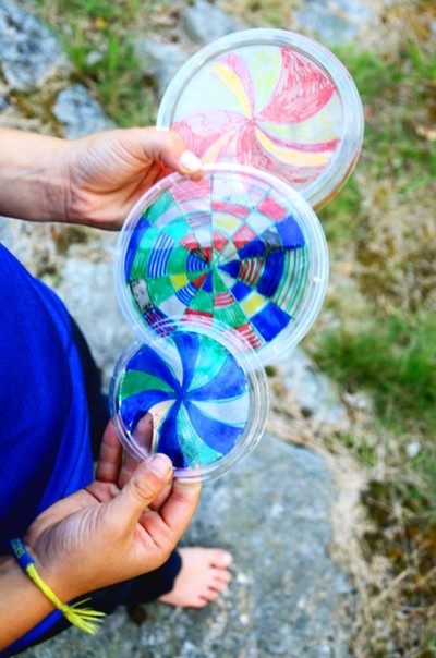 DIY Recycled Kaleidoscope Frisbees