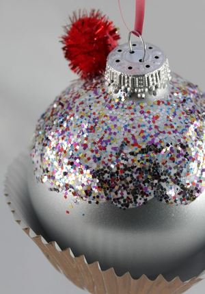 Glittery Cupcake DIY Ornament