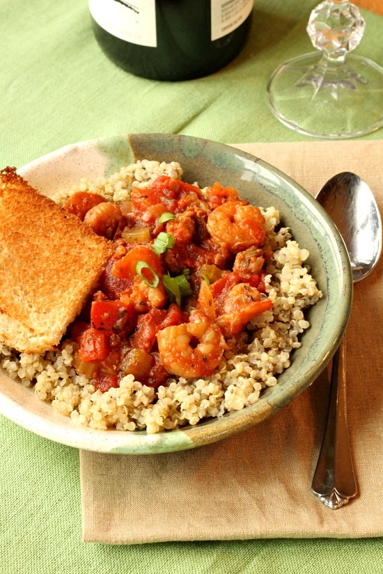 Spicy Sprimp Jambalaya with Quinoa