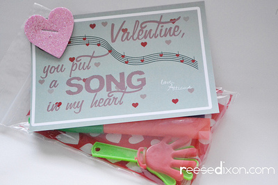 Music Themed Printable Valentine's Day Cards
