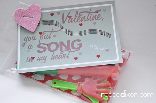 Music Themed Printable Valentines Day Cards